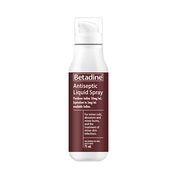Betadine Antiseptic Liquid Spray 75ml front of packaging
