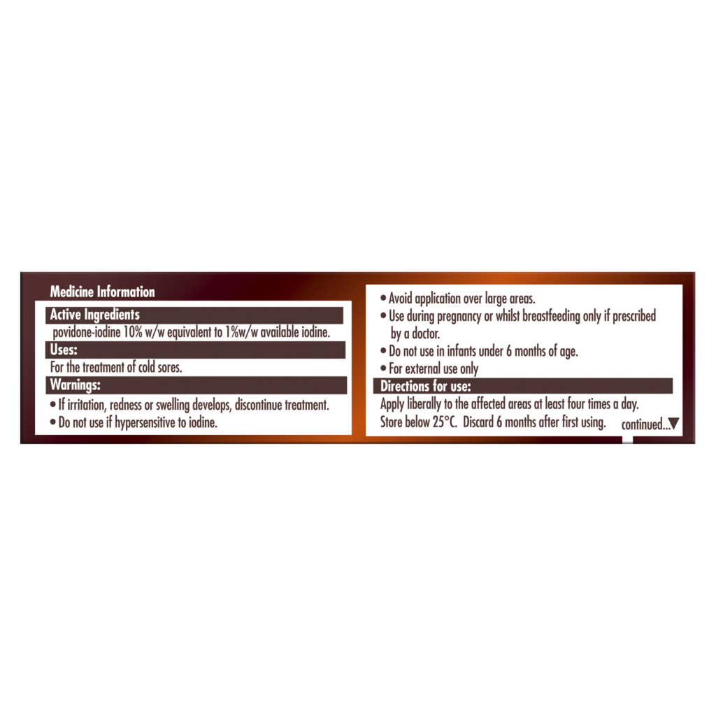 Betadine Cold Sore Ointment 7.5g