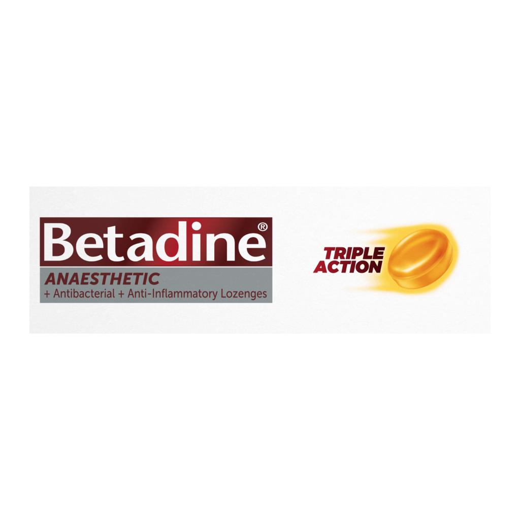 Betadine Anaesthetic + Antibacterial +Anti-Inflammatory Honey & Lemon Lozenges 36 Pack