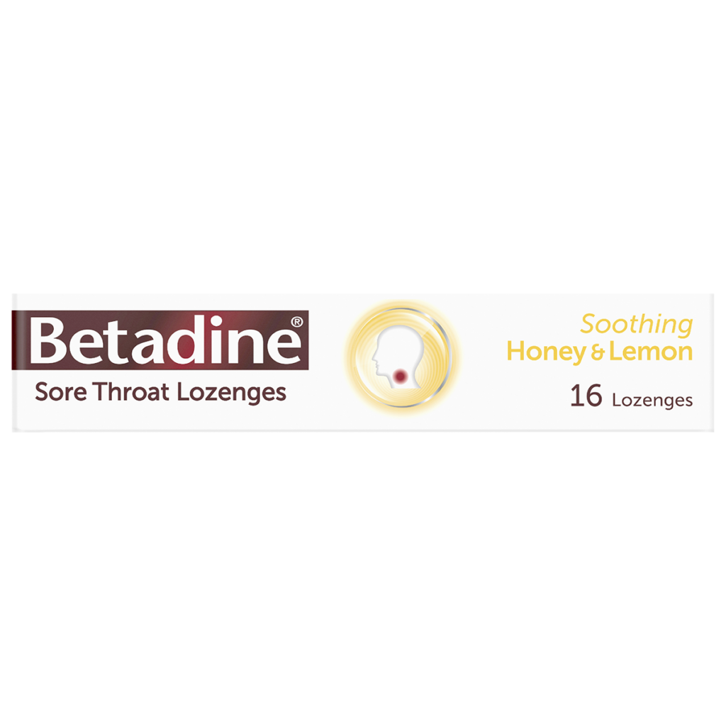 Betadine Sore Throat Lozenges Honey & Lemon 16 Pack