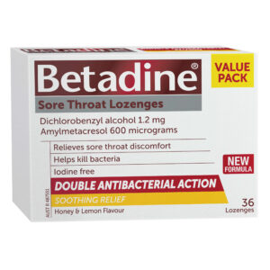 Betadine Sore Throat Lozenges Honey & Lemon 36 Pack