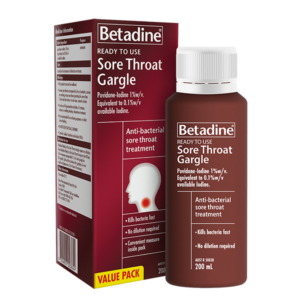 Betadine Ready To Use Sore Throat Gargle 200mL 3d product image