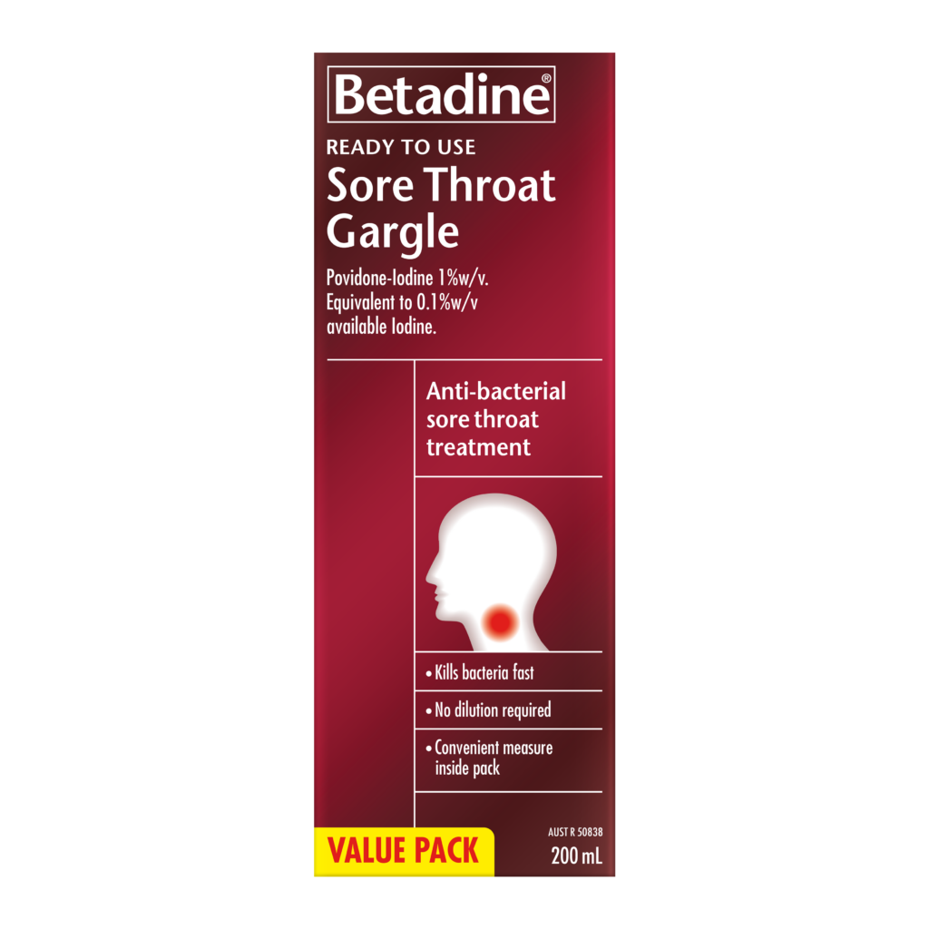 Betadine Ready To Use Sore Throat Gargle 200mL