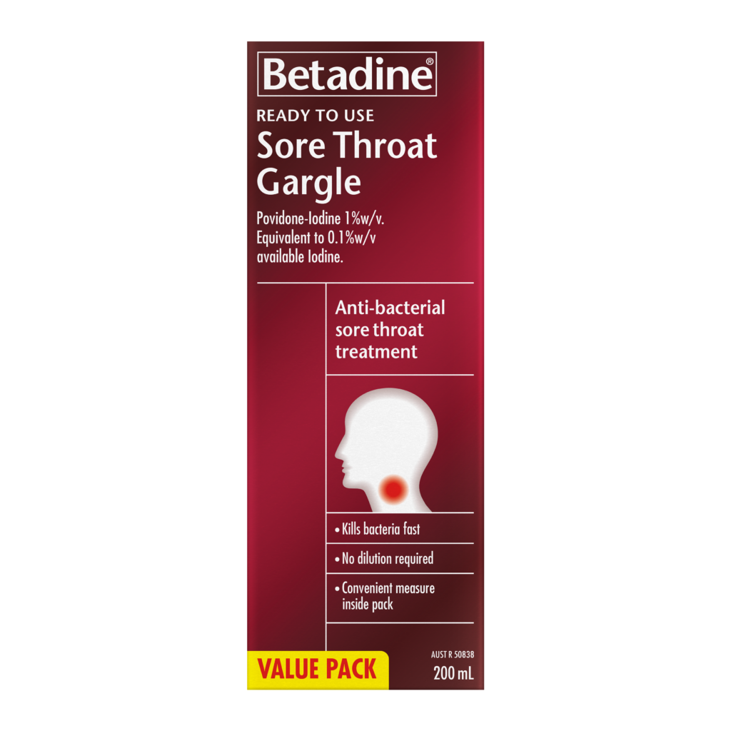 Betadine Ready To Use Sore Throat Gargle 200mL