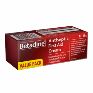 Betadine Antiseptic First Aid Cream 45g angled shot