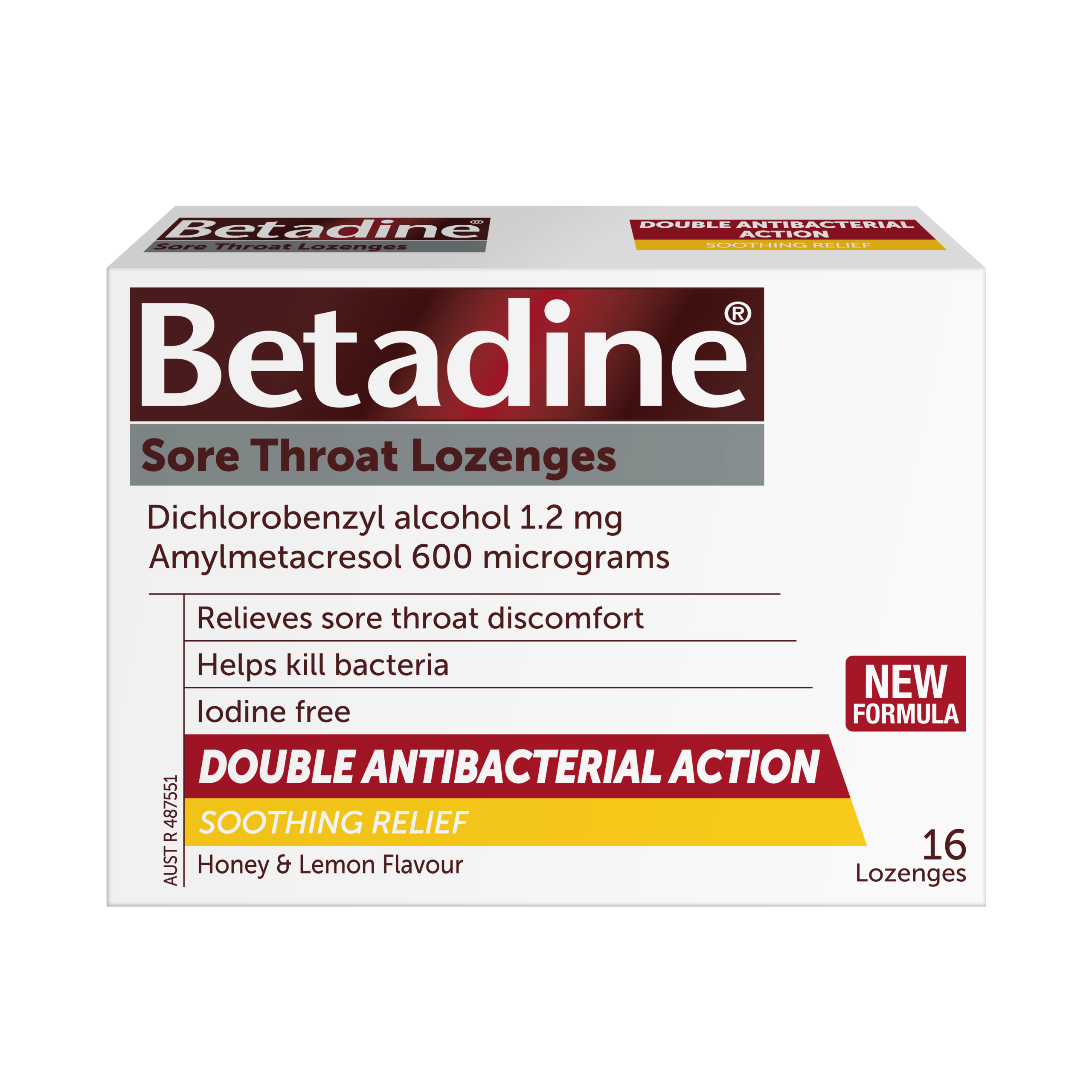 Betadine Sore Throat Honey and Lemon Lozenges 16
