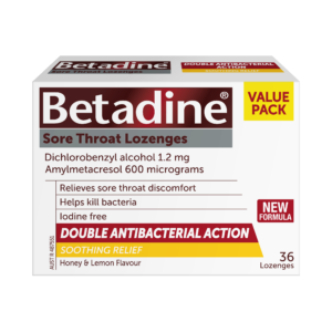 Betadine Sore Throat Honey and Lemon Lozenges 36